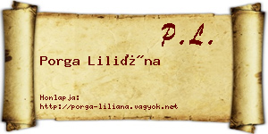 Porga Liliána névjegykártya